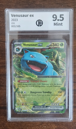 Pokemon 9.5 MINT Venusaur Ex 003/165 Double Rare 151 Card CAG Graded Holo 2023 - Image 1