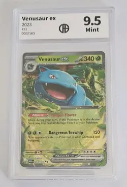 Pokemon 9.5 MINT Venusaur Ex 003/165 Double Rare 151 Card CAG Graded Holo 2023 - Image 3