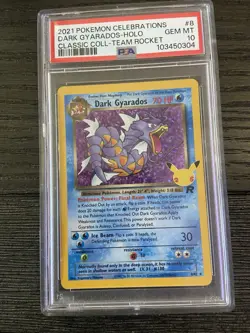 Pokemon TCG Dark Gyarados Holo Card 8/82 Celebrations Series Psa 10 - Image 1