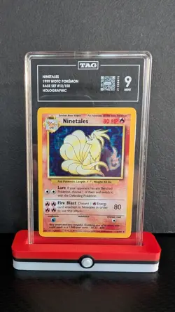 1999 POKEMON BASE SET UNLIMITED #12/102 NINETALES-HOLO TAG 9 - Image 1
