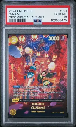[PSA 10] O-Nami OP06-101 Wings of the Captain Alternate Art Special ONE PIECE - Image 1