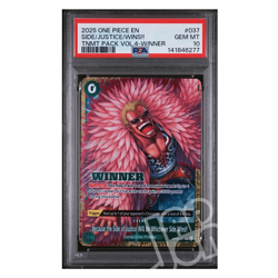 One Piece Card Side/Justice/Wins!! OP05-037 Tnmt Pack Vol.4 Winner - PSA 10 - Image 1