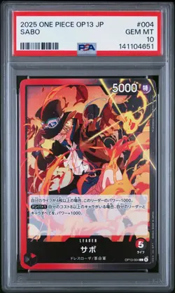 ONE PIECE JAPANESE JP CARRYING ON HIS WILL OP13-004 SABO PSA 10 - Image 3