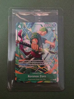 Bandai Roronoa Zoro P-114 One Piece Card Game 4 Cost 5000 Power Blocker - Image 1
