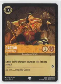 Disney Lorcana Floodborn Gaston 8/204 Uncommon NON-FOIL - Image 1
