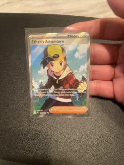 Pokemon TCG Ethan's Adventure Full Art Trainer Card 221/182 Destined Rivals - Image 1