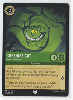 Disney Lorcana Floodborn Cheshire Cat 74/204 Uncommon NON-FOIL - Image 1