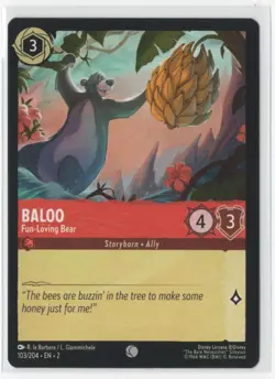 Disney Lorcana Floodborn Baloo 103/204 Common NON-FOIL - Image 1