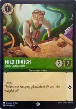 79/204 MILO THATCH CLEVER CARTOGRAPHER INKLANDS FOIL COMMON DISNEY LORCANA CARD - Image 1