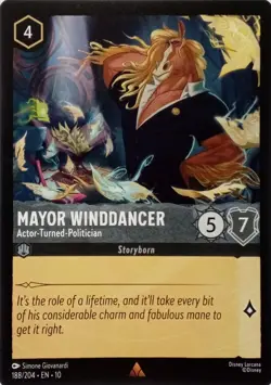 188/204 MAYOR WINDDANCER ACTOR-TURNED-POLITICIAN EN10 RARE DISNEY LORCANA CARD - Image 1