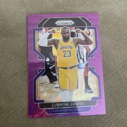 LeBron James 2021 Panini Prizm Purple Wave SP #91 Lakers - Image 1