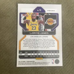 LeBron James 2021 Panini Prizm Purple Wave SP #91 Lakers - Image 2