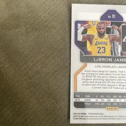 LeBron James 2021 Panini Prizm Purple Wave SP #91 Lakers - Image 3