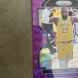 LeBron James 2021 Panini Prizm Purple Wave SP #91 Lakers - Image 5