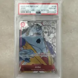 PSA 10 Jinbe One Piece Premium Card Collection 25th Edition Holo #005 - Image 1