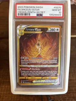 Pokemon 2023 SWSH FA/ARCEUS VSTAR Crown Zenith Secret Card #GG70 PSA 10 - Image 1