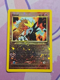 Pokemon TCG Entei 34/53 Wotc Promo Reverse Holo Card English Basic 80 NM CLEAN - Image 1