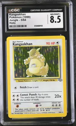 CGC 8.5 NM/MINT+ Kangaskhan 5/64 Jungle Holo Pokemon Card - Image 1