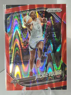 2025 WNBA Prizm Jackie Young #23 Red Seismic /249 - Image 2