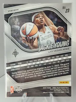 2025 WNBA Prizm Jackie Young #23 Red Seismic /249 - Image 3