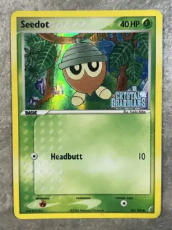 Seedot EX 60/100 STAMPED Crystal Guardians Pokemon Card Reverse Holo (Damaged) - Image 1