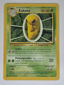 Kakuna 33/102 UC Pokemon Base Set Unlimited NM - Image 1