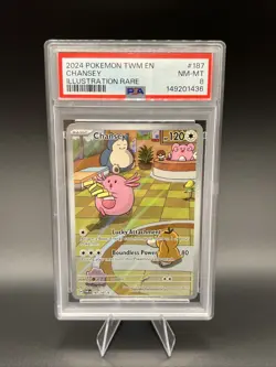 2024 Pokemon Twilight Masquerade Chansey Illustration Rare Card #187/167 PSA 8 - Image 1