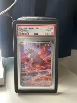 PSA 10 Groudon AR Art Rare 069/062 Raising Surf SV3a Japanese Pokemon Card Game - Image 1