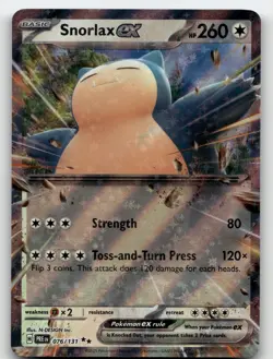 SNORLAX EX 076/131 DOUBLE RARE SV: PRISMATIC EVOLUTIONS POKEMON NEAR MINT - Image 1