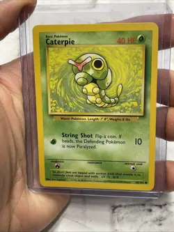 Pokemon Base Set WOTC Common - Caterpie 45/102 - Vintage Pokemon Vtg Card NM - Image 1