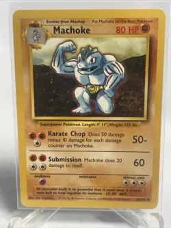 Pokemon WOTC Machoke 34/102 Base Set UNLIMITED Uncommon NM - Image 2