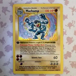 Pokemon Machamp 8/102 Base Set 1st Edition Holo Rare 1999 Wizards Card - Image 1