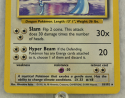 Pokemon TCG Dragonair Base Set 18/102 Non Holo English Regular Vintage 1999 - Image 3