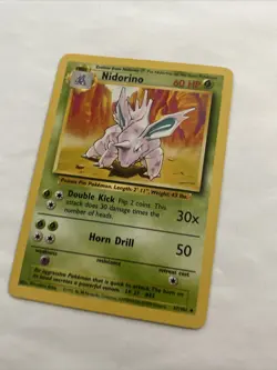 Pokemon Card Nidorino Base Set 37/102 Uncommon Unlimited NM Clean WOTC Vintage - Image 3