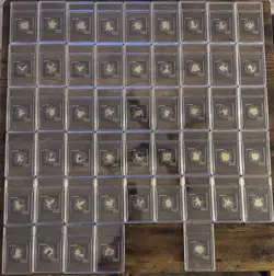 Pokemon 24k Gold Plated Stickers complete set of 49 NO MEW + Bonus Error Ghastly - Image 1