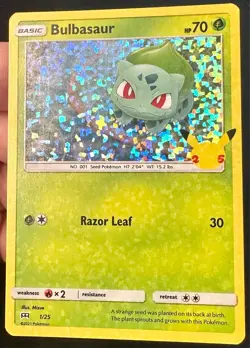 Bulbasaur HEAVY HOLO BLEED 22/25 2021 McDonald's 25th Anniversary Pokemon Card - Image 1