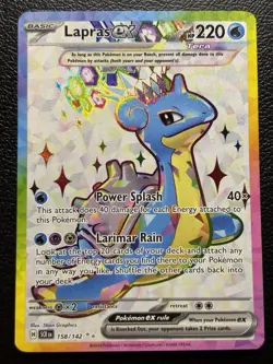 Pokemon Lapras ex 158/142 Stellar Crown Ultra Rare Full Art Holo NM - Image 1