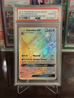 2017 Pokemon Crimson Invasion Gyarados GX Secret #112 PSA 10 Gem Mint - Image 1
