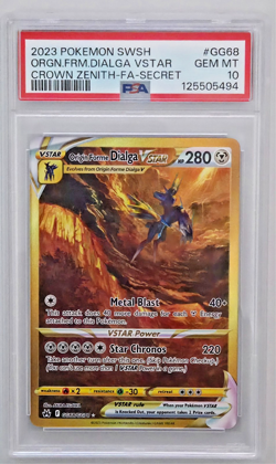 2023 Pokemon Sword & Shield Crown Zenith OrIgIn Forme Dialga Vstar #GG68 PSA 10 - Image 1