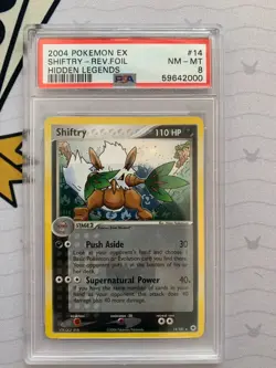 Pokemon 2004 EX Hidden Legends Shiftry Reverse Holo 14/101 PSA 8 - Image 1