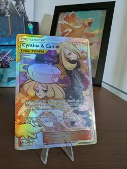Pokemon TCG Cynthia and Caitlin Tag Team Full Art Cosmic Eclipse Card 228/236 - Image 1