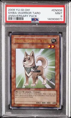 2008 YU-GI-OH! ANNIVERSARY PACK #EN008 SHIBA-WARRIOR TARO PSA 9 - Image 1