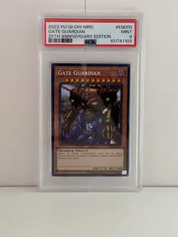 PSA 9 Yugioh Gate Guardian MRD-EN000 Secret Rare 25th Anniversary - Image 1