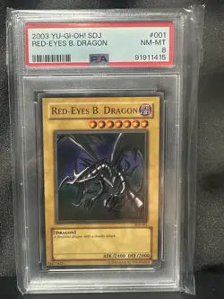 2003 Yu-Gi-Oh! SDJ #001 Red Eyes Black Dragon PSA 8 NEAR MINT - Image 1