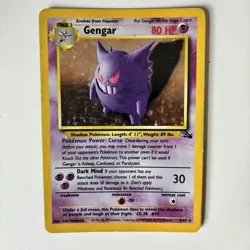 Gengar 5/62 Fossil Unlimited Holo Rare 1999 Pokemon Card, English HP - Image 1