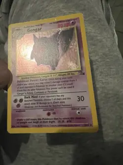 Pokemon Gengar TCG Fossil Holo Card 5/62 Holo Rare (1999) Vintage MAGNETIC CASE - Image 1