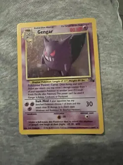 Pokemon Gengar TCG Fossil Holo Card 5/62 Holo Rare (1999) Vintage MAGNETIC CASE - Image 3
