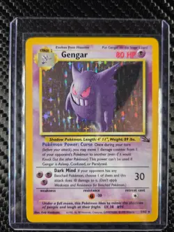Pokemon Gengar Fossil Holo Rare 80 HP Stage 2 5/62 1999 English - Image 1