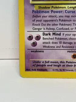 Pokemon Gengar Fossil Holo Rare 5/62 1999 Wizards Stage 2 80 HP Psychic - Image 5