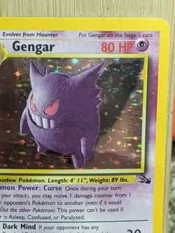 Pokemon Gengar Holographic Black Star Rare 5/62 1999 Fossil Wizards Of The Coast - Image 4
